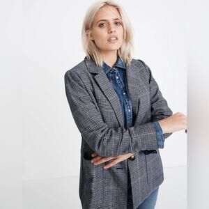 Madewell Dorset Blazer in Navy Glen Plaid Size XS AA301